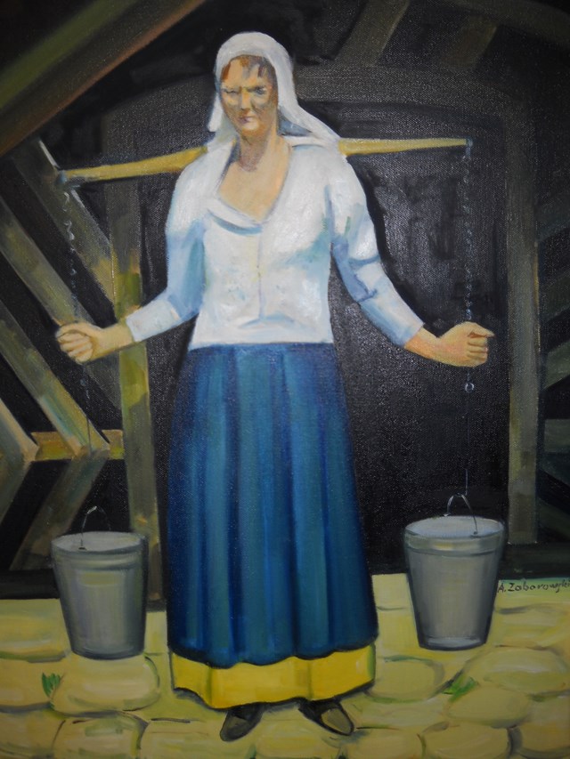 Obraz do salonu artysty Antoni Zaborowski pod tytułem Postać Kobieta w stroju kaszubskim
