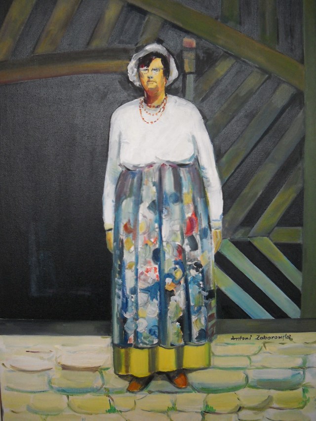 Obraz do salonu artysty Antoni Zaborowski pod tytułem Pani Renata w stroju kaszubskim