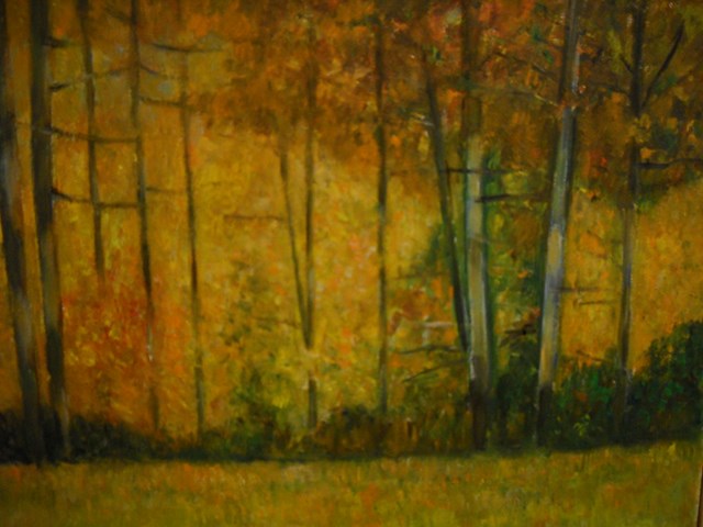 Living room painting by Antoni Zaborowski titled  Autumn forest