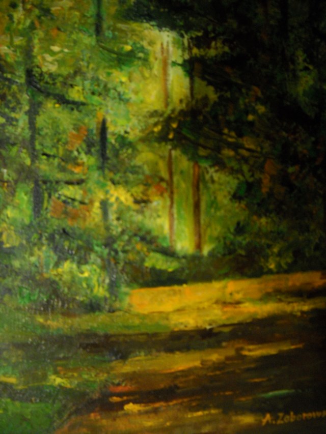 Living room painting by Antoni Zaborowski titled  Forest Road