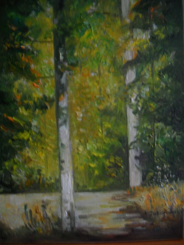 Living room painting by Antoni Zaborowski titled  Forest Road 3