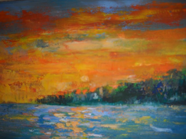 Obraz do salonu artysty Antoni Zaborowski pod tytułem Pejzaż z jeziorem