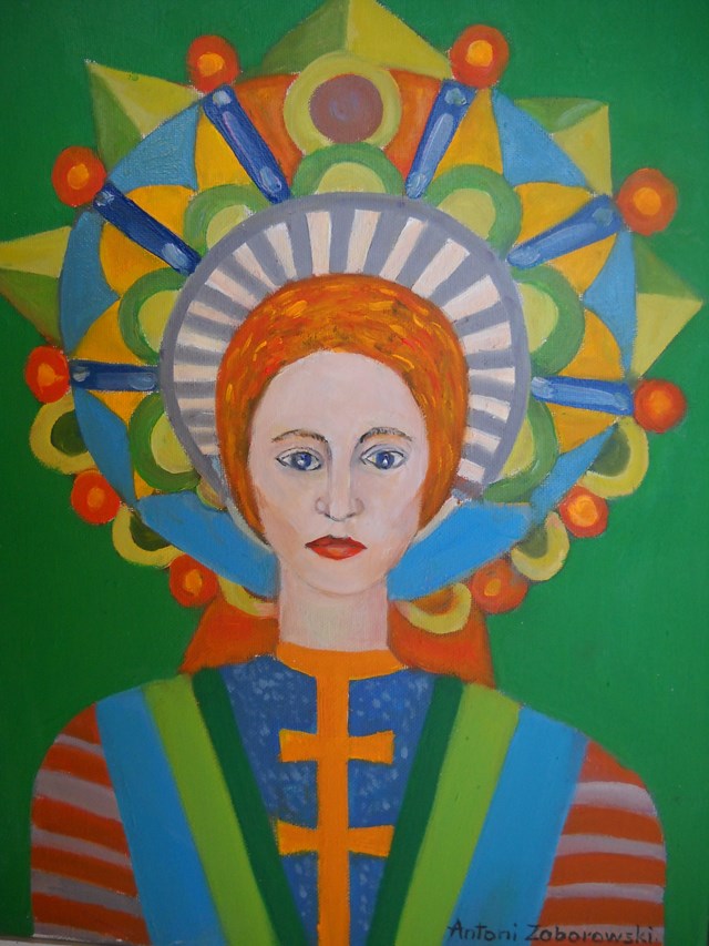 Obraz do salonu artysty Antoni Zaborowski pod tytułem Tancerka na zielonym tle