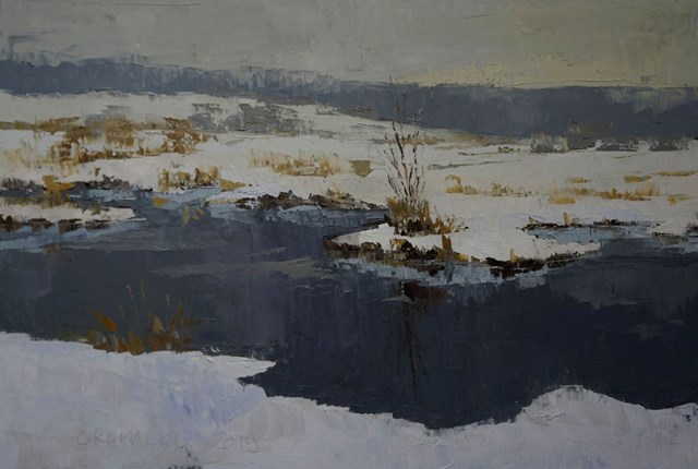 Obraz do salonu artysty Daniel Gromacki pod tytułem Rzeka Narew.