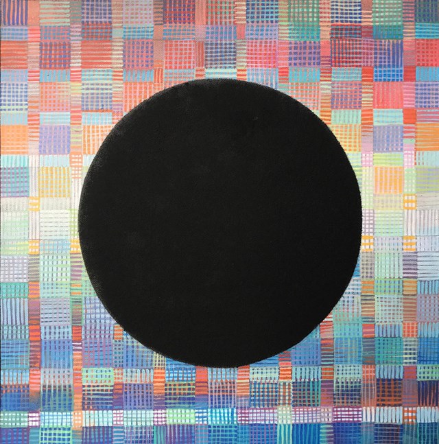 Obraz do salonu artysty Iga Kamyk pod tytułem Kompozycja z czarnym kołem II