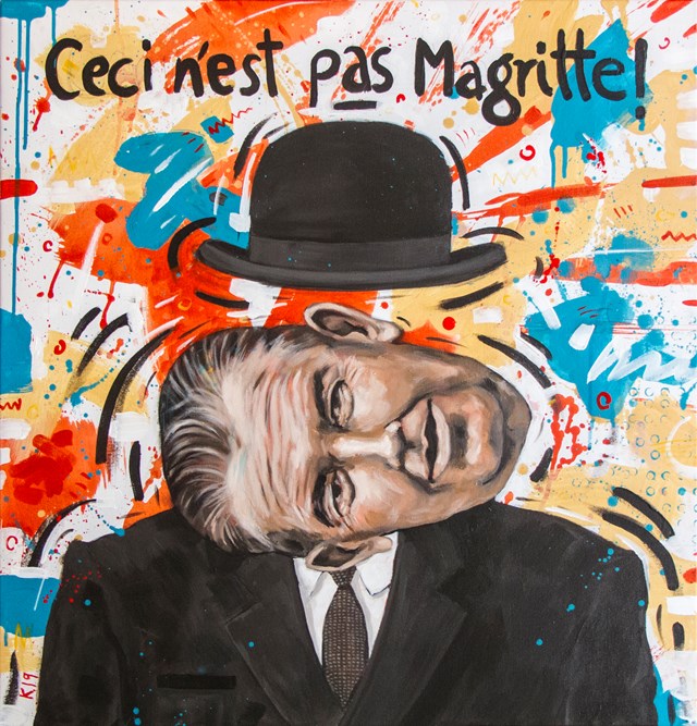 Obraz do salonu artysty Grzegorz Kufel pod tytułem To nie jest Magritte!