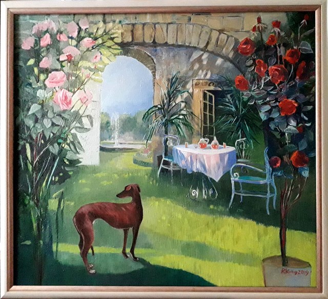 Living room painting by Renata Kulig-Radziszewska titled Garden