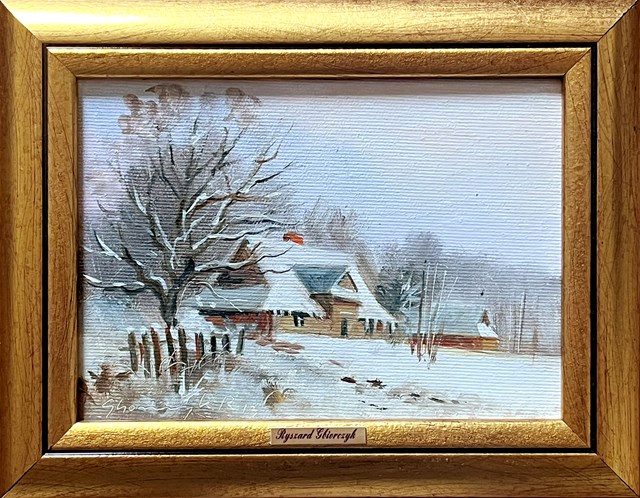 Living room painting by Ryszard Gbiorczyk titled Winter