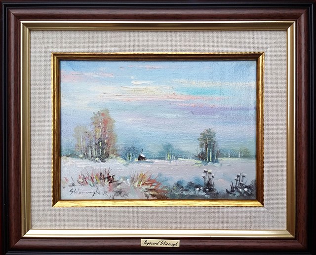Living room painting by Ryszard Gbiorczyk titled Winter
