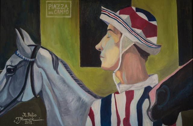 Living room painting by Tomasz Mrozowski titled Il Palio