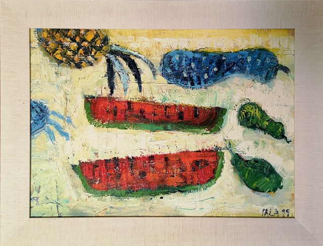 Obraz do salonu artysty Dariusz Pala pod tytułem Martwa natura z arbuzami