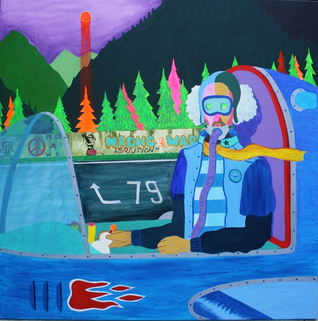 Living room painting by Mariusz Drabarek titled ''Pilot''