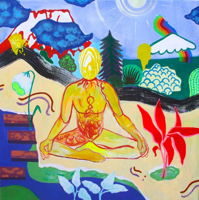 Living room painting by Mariusz Drabarek titled ''Meditation''