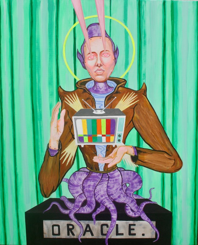 Living room painting by Mariusz Drabarek titled ''Oracle'' 