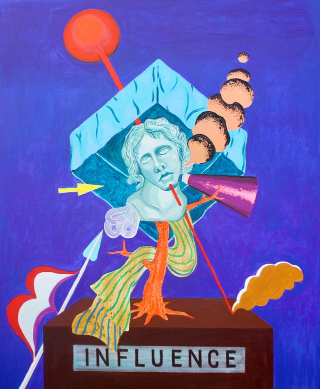 Living room painting by Mariusz Drabarek titled ''Influence''