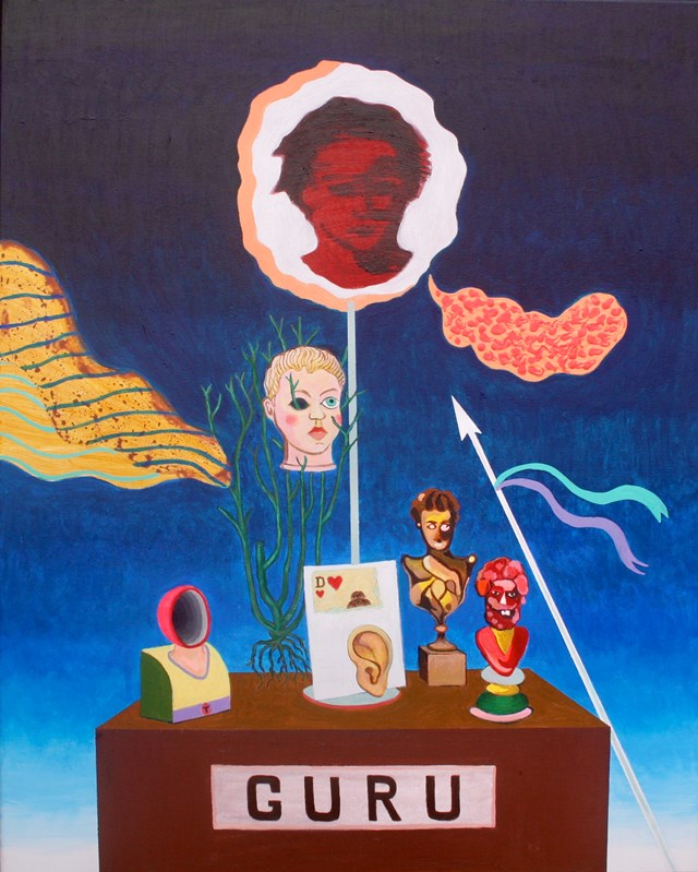 Living room painting by Mariusz Drabarek titled ''Guru''