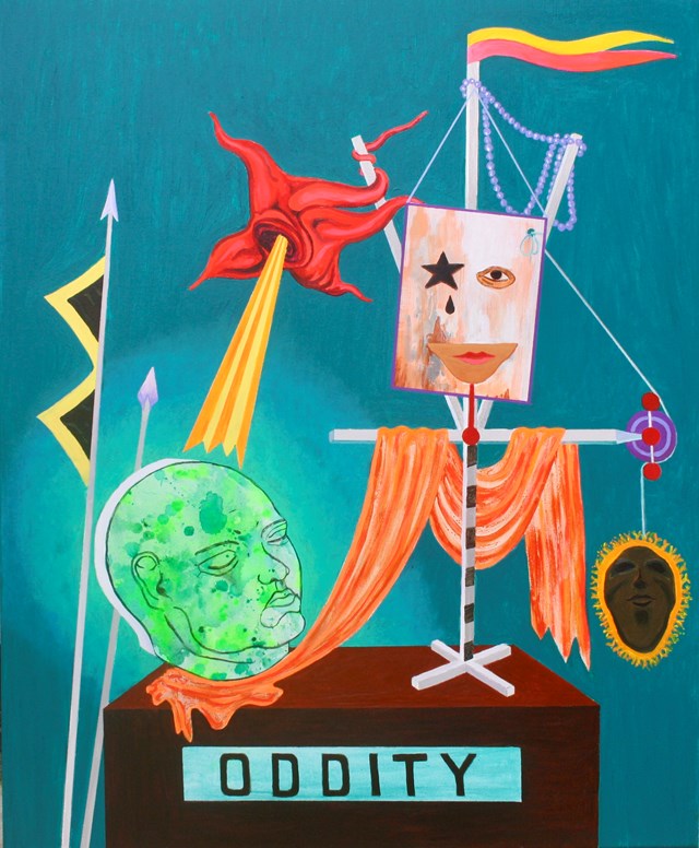 Living room painting by Mariusz Drabarek titled ''Oddity''