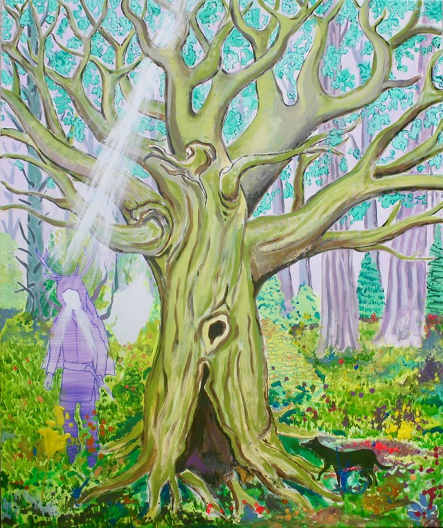 Living room painting by Mariusz Drabarek titled  '' Forest Spirit ''