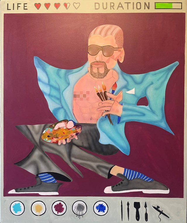 Obraz do salonu artysty Mariusz Drabarek pod tytułem „Malarzownik-Self portrait”