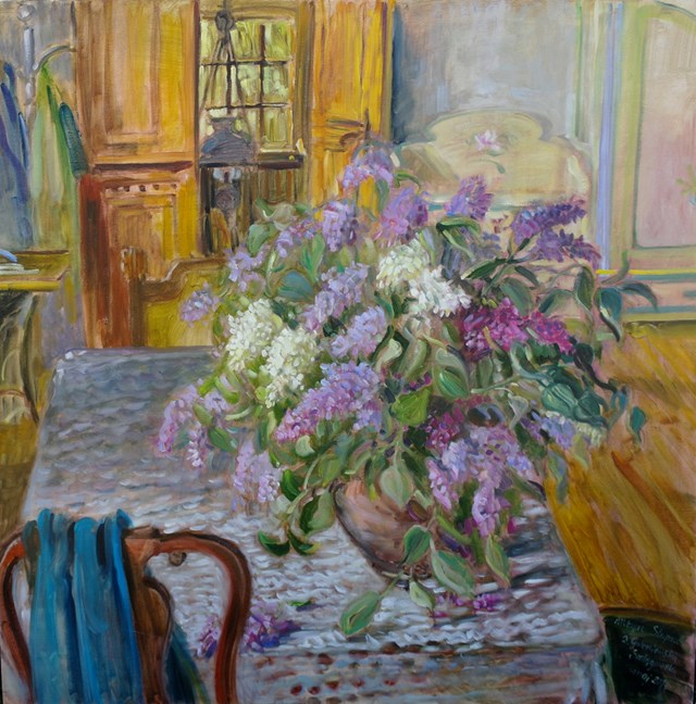 Obraz do salonu artysty Dorota Goleniewska-Szelągowska pod tytułem Młyn, bzy