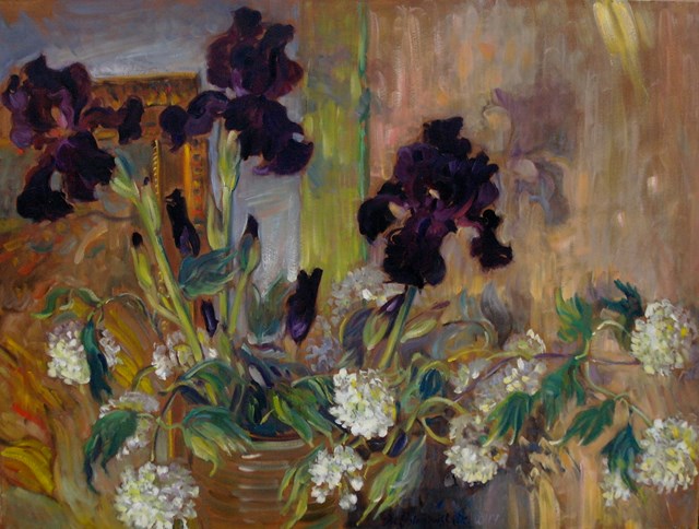 Obraz do salonu artysty Dorota Goleniewska-Szelągowska pod tytułem Czarne irysy