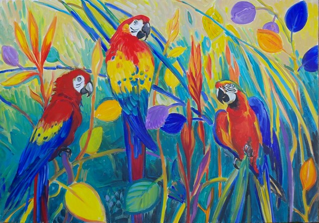 Obraz do salonu artysty Dorota Goleniewska-Szelągowska pod tytułem Papugi