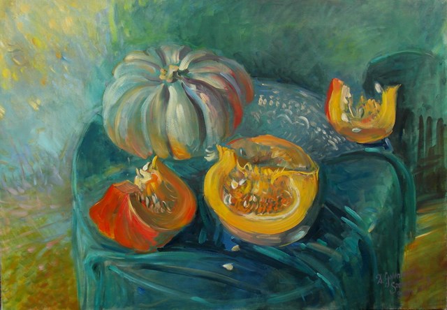 Living room painting by Dorota Goleniewska-Szelągowska titled  Autumn is not sad