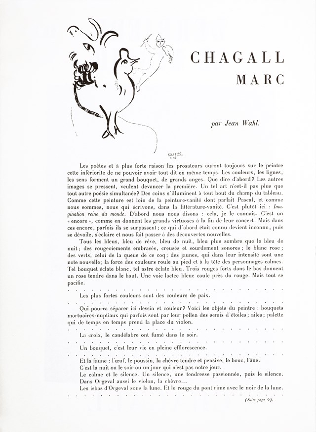 Okładka "Derriere le Miroir, No. 27/28" - wizualizacja pracy autora Marc Chagall