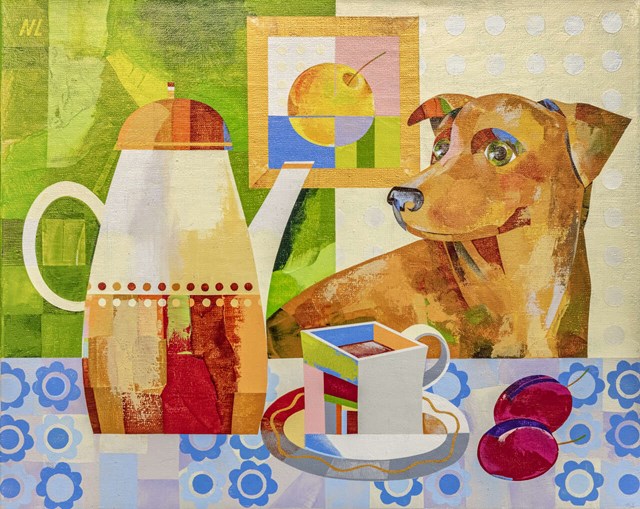 Living room painting by Neli Lukashyk titled Vanilla cappuccino