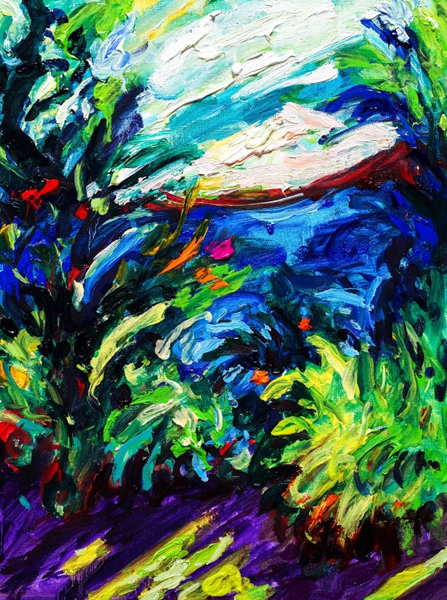 Living room painting by Iwona Golor titled Virgin Islands National Park 2