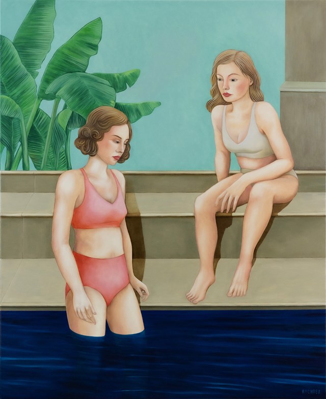 Living room painting by Paulina Rychter titled Open pool