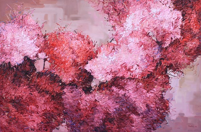 Living room painting by Olena Horhol titled Flowering 78