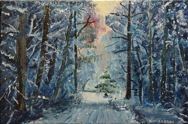 Obraz do salonu artysty Michał Kucharski pod tytułem Las zimowy