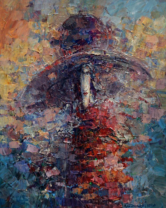 Obraz do salonu artysty Krzysztof Łozowski pod tytułem Dama w kapeluszu II