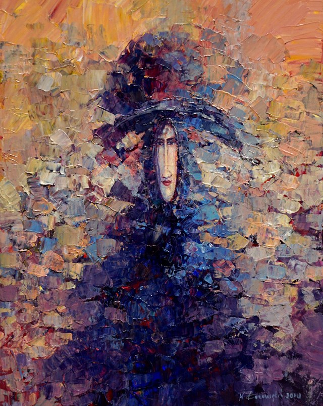 Obraz do salonu artysty Krzysztof Łozowski pod tytułem Dama w kapeluszu