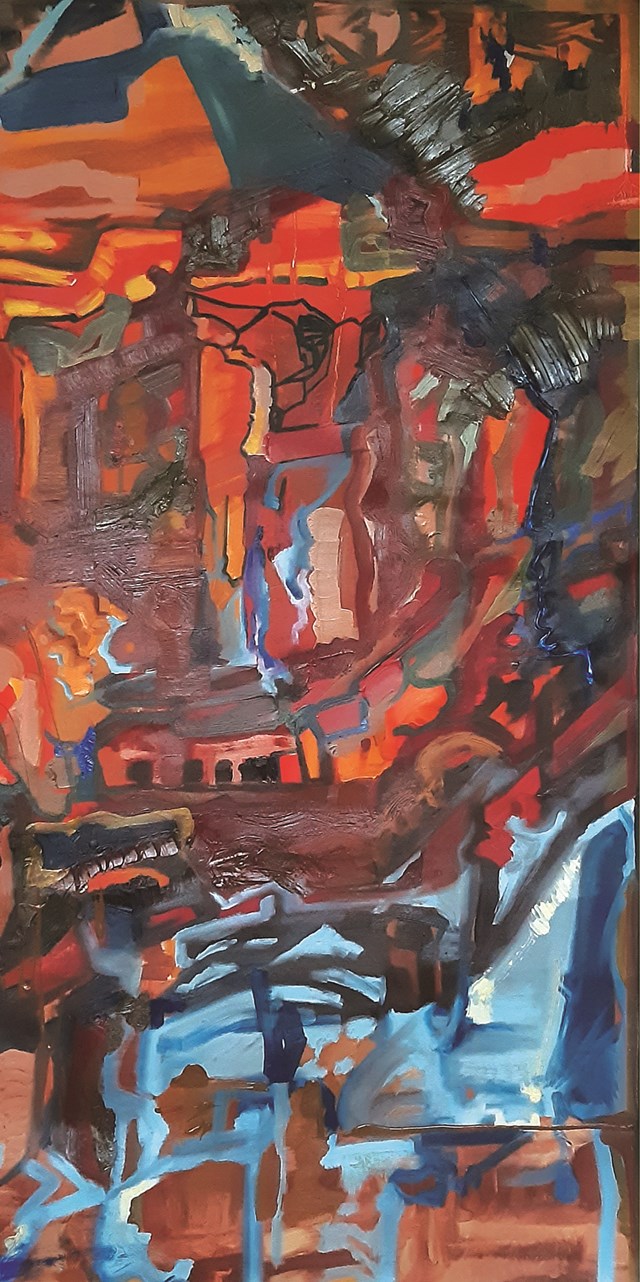 Obraz do salonu artysty Martyna Kabulska pod tytułem 'Wytwarzane ciepło. Ludzki korund i Demeter'