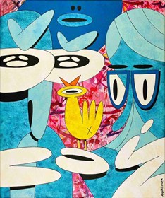 Living room painting by Igor Chołda titled Canary