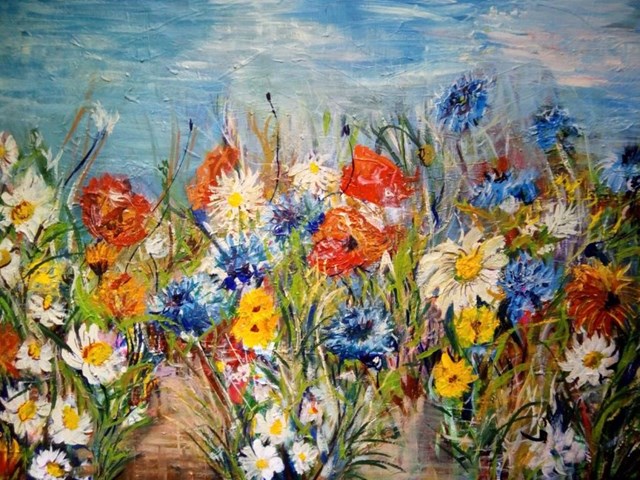Living room painting by Grzegorz Lazarek titled  Full bloom