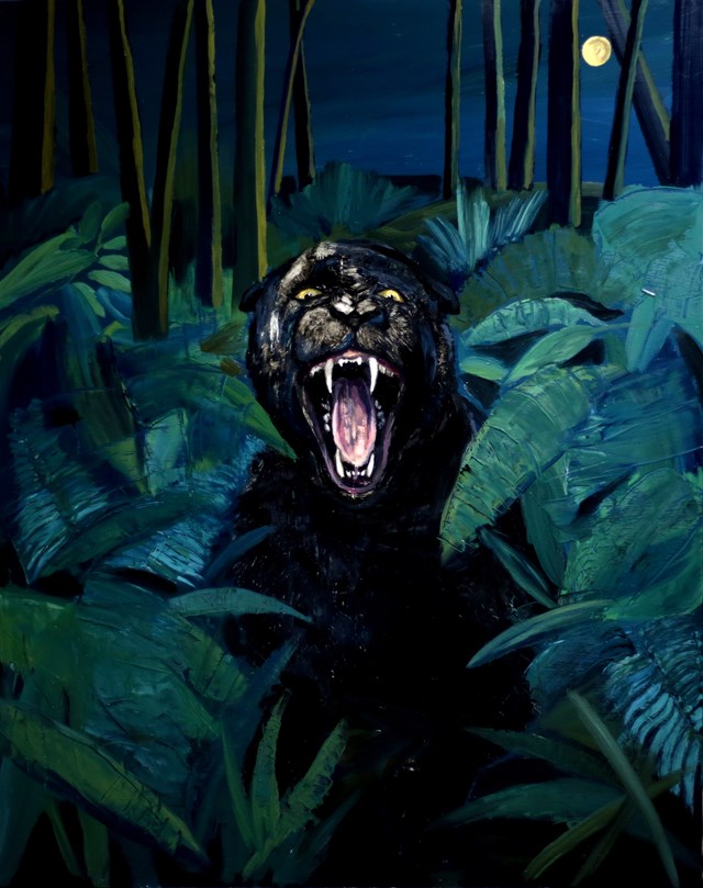 Living room painting by Kacper Piskorowski titled  Black Panther