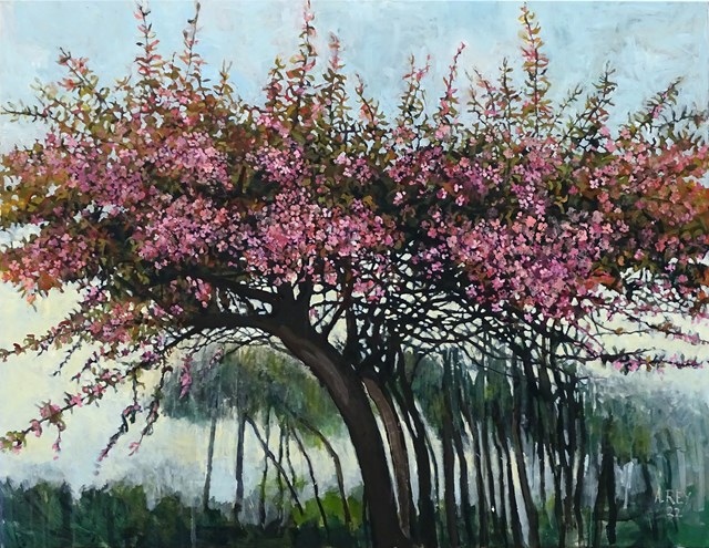 Living room painting by Aleksandra Rey titled Spring from the series Organics