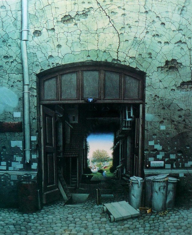 Grafika do salonu artysty Jacek Yerka pod tytułem Raj w podwórzu (95/450)
