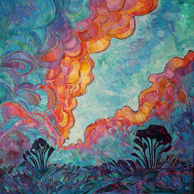 Living room painting by Monika Siwiec titled  Energetic Firmament