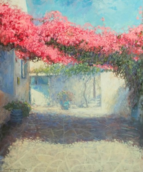 Living room painting by Tomasz Klimczyk titled Beauty of the Greek Islands