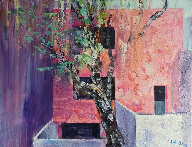 Living room painting by Izabela Rudzka titled Tree power