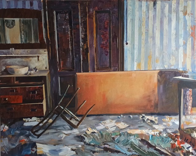 Obraz do salonu artysty Izabela Rudzka pod tytułem Odbicia czasu historii-wnętrze