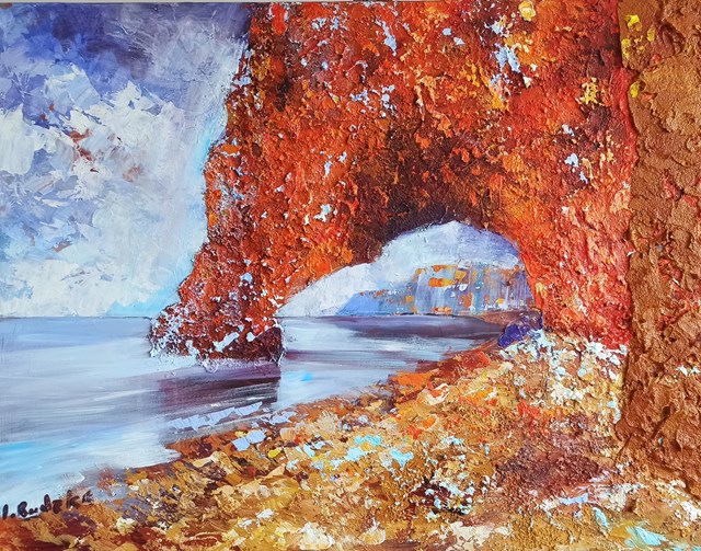 Living room painting by Izabela Rudzka titled  Red rock