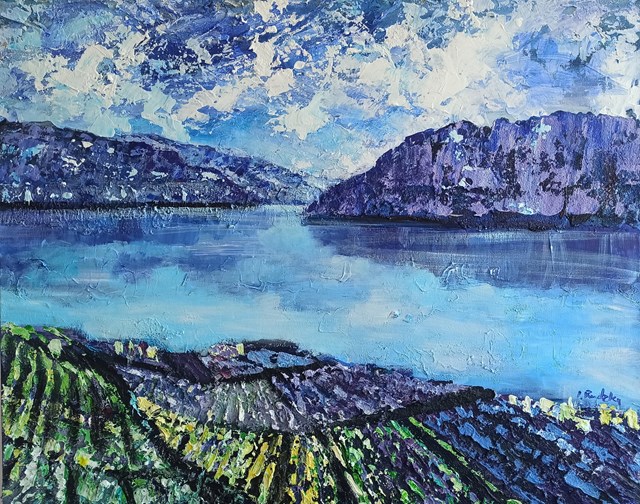 Obraz do salonu artysty Izabela Rudzka pod tytułem Jezioro i góry