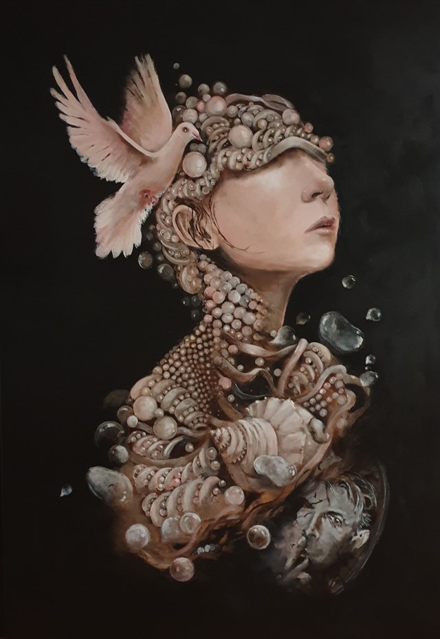 Obraz do salonu artysty Żaneta Chłostowska - Szwaczka pod tytułem "Dziewczyna z perłą"