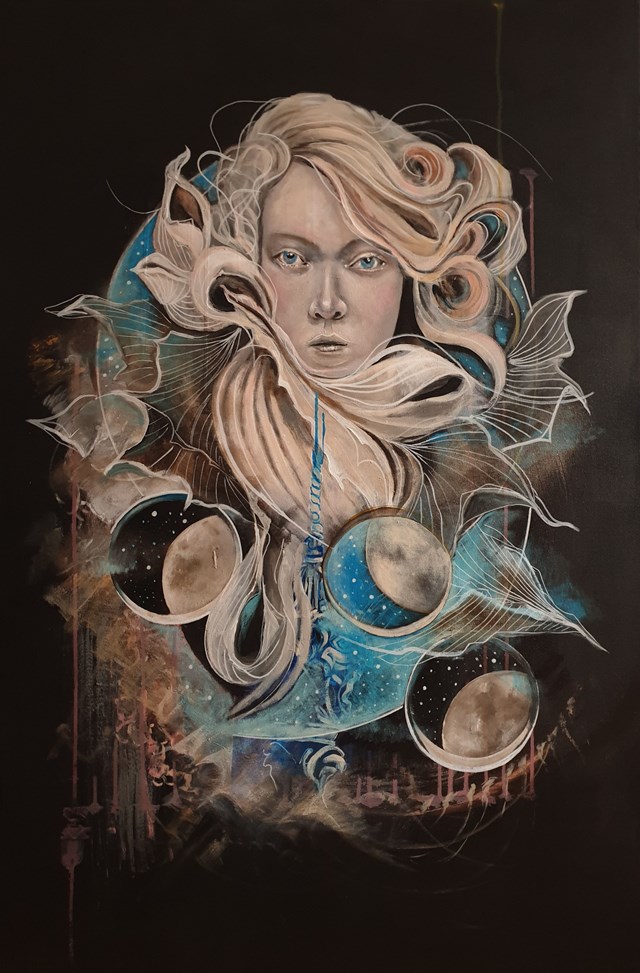 Obraz do salonu artysty Żaneta Chłostowska - Szwaczka pod tytułem "Sklepienie księżyca"