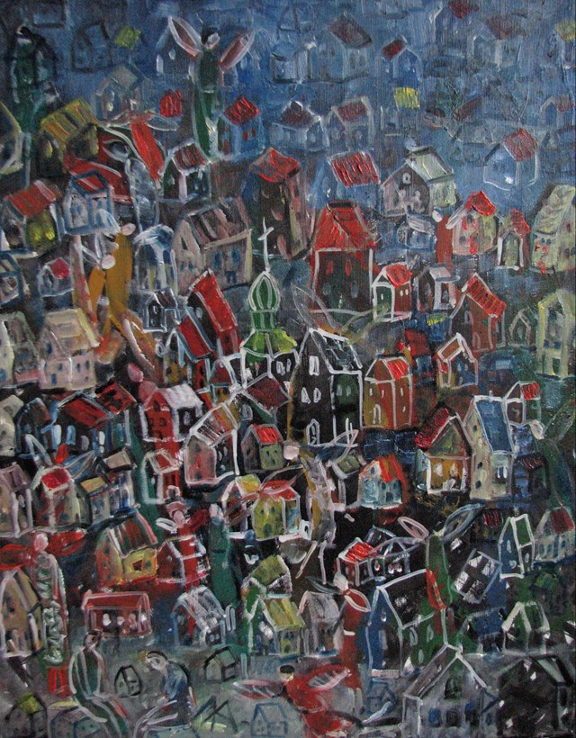 Obraz do salonu artysty Kazimiera Myk-Magdziak pod tytułem Siedlisko -Habitat